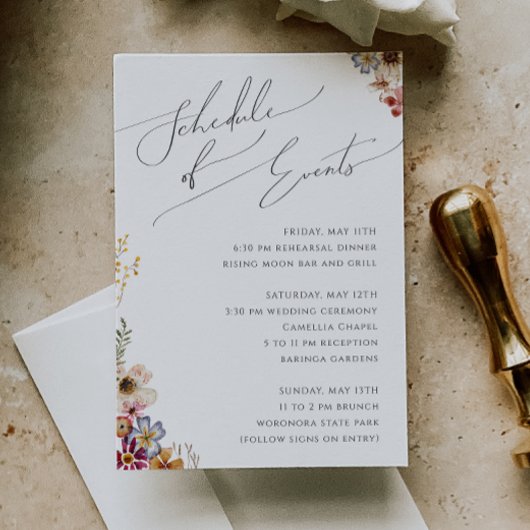 Farbenfrohe Wildblume | Gartenkalender Begleitkarte