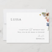 Farbenfrohe Wildblume | Gartenkarte Trauzeugin Einladung (Rückseite)