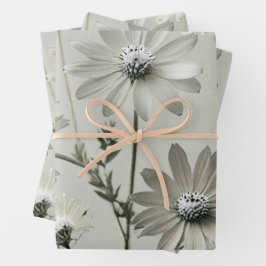 Farbenfrohe Wildblume Geburtstagsfeier Geschenkpapier Set