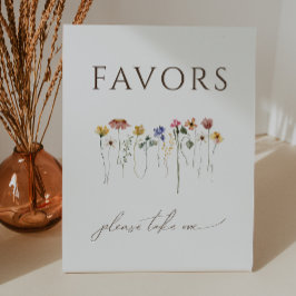 Farbenfrohe Wildblume Geburtstagsparty-Favoriten Sockelschild