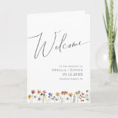 Farbenfrohe Wildblume | Geflochtenes Hochzeitsprog Programm (Vorderseite)