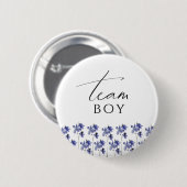 Farbenfrohe Wildblume Gender Reveal Team Boy Button (Vorne & Hinten)