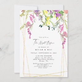 Farbenfrohe Wildblume Geometrie am Vorabend Einladung