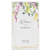 Farbenfrohe Wildblume Geometrisches Hochzeitswillk Kleine Geschenktüte (Rückseite)