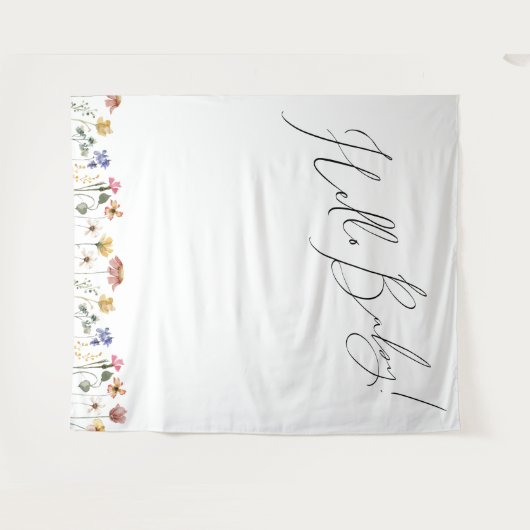 Farbenfrohe Wildblume Hallo Baby Hintergrund Wandteppich (Vorderseite (Horizontal))