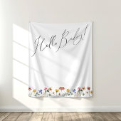 Farbenfrohe Wildblume Hallo Baby Hintergrund Wandteppich