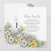 farbenfrohe Wildblume Hochzeit Begleitkarte (Vorne/Hinten)