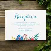 Farbenfrohe Wildblume Hochzeit Begleitkarte