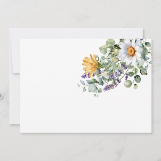 Farbenfrohe Wildblume Hochzeit Danke (Rückseite)