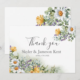 Farbenfrohe Wildblume Hochzeit Danke