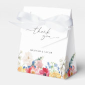 Farbenfrohe Wildblume Hochzeit Danke Geschenkschachtel (Vorderseite)