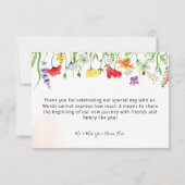 Farbenfrohe Wildblume Hochzeit Danke Karte (Rückseite)