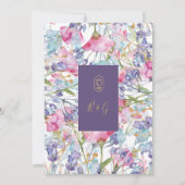 farbenfrohe Wildblume Hochzeit Einladung (Rückseite)