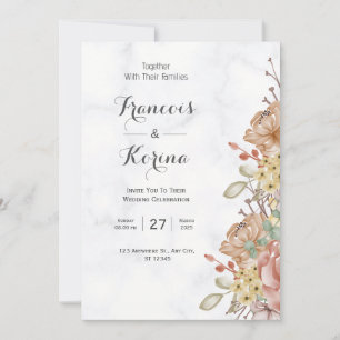 Farbenfrohe Wildblume Hochzeit Einladung