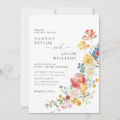 farbenfrohe Wildblume Hochzeit Einladung (Vorderseite)