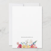 farbenfrohe Wildblume Hochzeit Einladung (Rückseite)