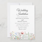 Farbenfrohe Wildblume Hochzeit Einladung (Vorderseite)
