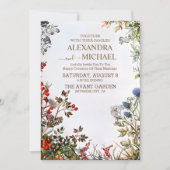 farbenfrohe Wildblume Hochzeit Einladung (Vorderseite)