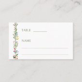 Farbenfrohe Wildblume Hochzeit Flat Platzkarte (Vorderseite)