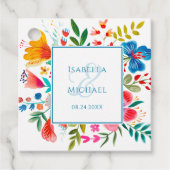 Farbenfrohe Wildblume Hochzeit im Wasser Geschenkanhänger (Vorderseite)