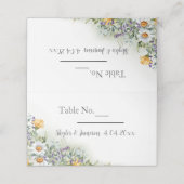 farbenfrohe Wildblume Hochzeit Platzkarte (Außenseite Aufgefaltet)