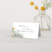 farbenfrohe Wildblume Hochzeit Platzkarte (Rückseite)