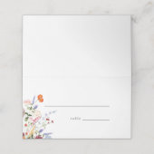 farbenfrohe Wildblume Hochzeit Platzkarte (Außenseite Aufgefaltet)