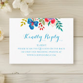 Farbenfrohe Wildblume Hochzeit QR UAWG Begleitkarte