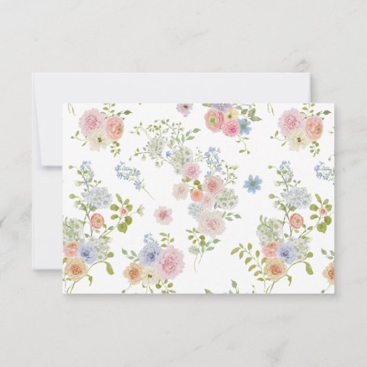 farbenfrohe Wildblume Hochzeit RSVP Karte (Rückseite)