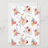 farbenfrohe Wildblume Hochzeit Save The Date (Rückseite)