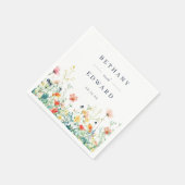farbenfrohe Wildblume Hochzeit Serviette (Ecke)
