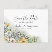 Farbenfrohe Wildblume Hochzeit speichern das Datum Postkarte (Vorderseite)