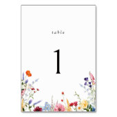 farbenfrohe Wildblume Hochzeit Tischnummer (Vorderseite)