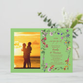 farbenfrohe Wildblume Hochzeit Verlobung Einladung (Stehend Vorderseite)