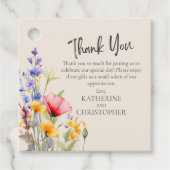 Farbenfrohe Wildblume Hochzeit Vielen Dank für Ihr Geschenkanhänger (Vorderseite)