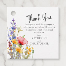 Farbenfrohe Wildblume Hochzeit Vielen Dank für Ihr Geschenkanhänger