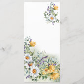 Farbenfrohe Wildblume-Hochzeitmenü Menükarte (Rückseite)