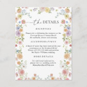 Farbenfrohe Wildblume Hochzeitsdetails Begleitkarte (Vorderseite)