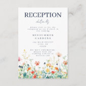 Farbenfrohe Wildblume Hochzeitsempfang Begleitkarte (Vorderseite)