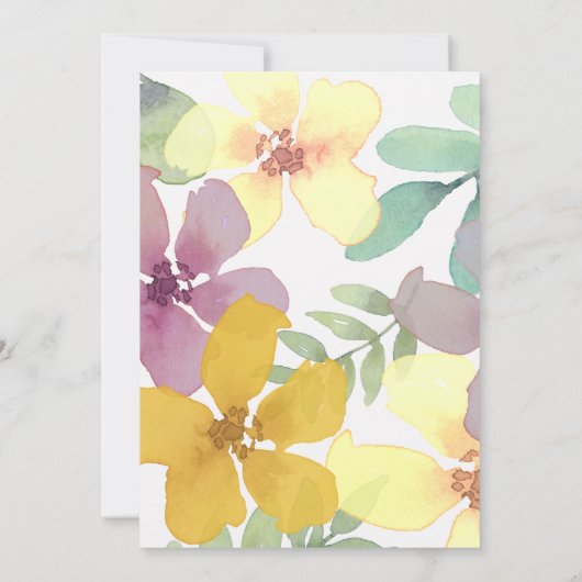 Farbenfrohe Wildblume Hochzeitsempfang einladen Einladung (Rückseite)