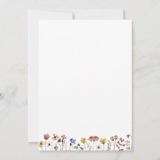 Farbenfrohe Wildblume | Hochzeitsempfang Einladung (Rückseite)