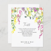 Farbenfrohe Wildblume Hochzeitsempfehlung Toasts (Vorne/Hinten)