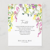 Farbenfrohe Wildblume Hochzeitsempfehlung Toasts (Vorderseite)