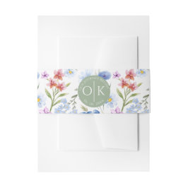 Farbenfrohe Wildblume Hochzeitsfeier Einladungsbanderole