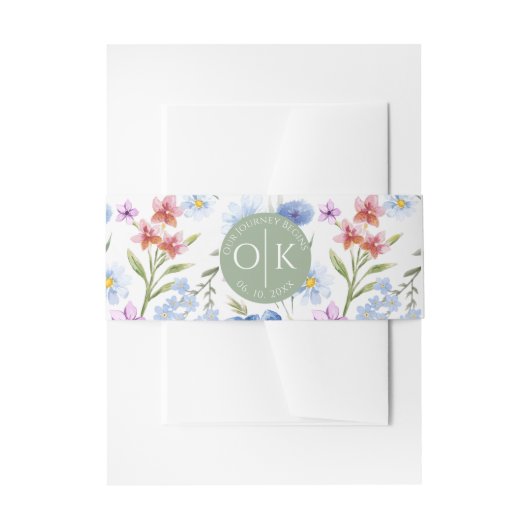 Farbenfrohe Wildblume Hochzeitsfeier Einladungsbanderole (Vorderseite Beispiel)