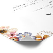 Farbenfrohe Wildblume | Hochzeitsgetränk Poster (Ecke)