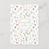 Farbenfrohe Wildblume Hochzeitskarte Begleitkarte (Rückseite)