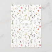 Farbenfrohe Wildblume Hochzeitskarten Begleitkarte (Rückseite)