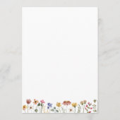 Farbenfrohe Wildblume | Hochzeitsnadel Hinweiskarte (Rückseite)