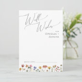 Farbenfrohe Wildblume | Hochzeitsnadel Hinweiskarte (Stehend Vorderseite)